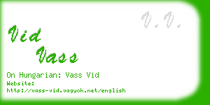 vid vass business card